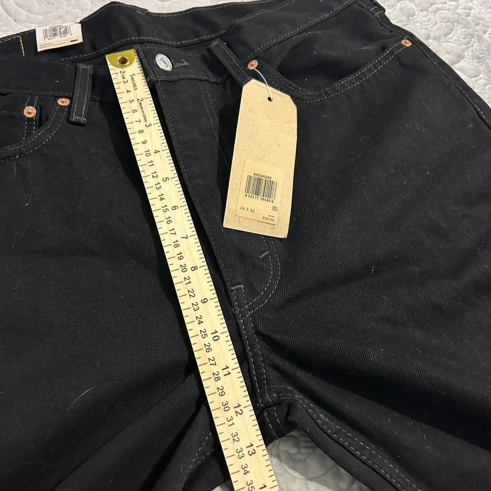 Levis 550 Relaxed Fit Tapered Leg Jeans Mens 36x32 Black Denim